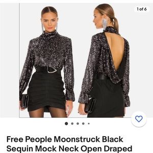 Free People MOONSTRUCK Sequin top XS